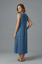 Women's Textured Sleeveless Midi Dress