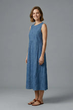 Women's Textured Sleeveless Midi Dress