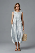 Women's Textured Sleeveless Midi Dress