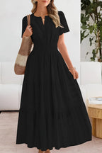 Women's Tiered Flutter-Sleeve Maxi Dress