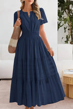 Women's Tiered Flutter-Sleeve Maxi Dress