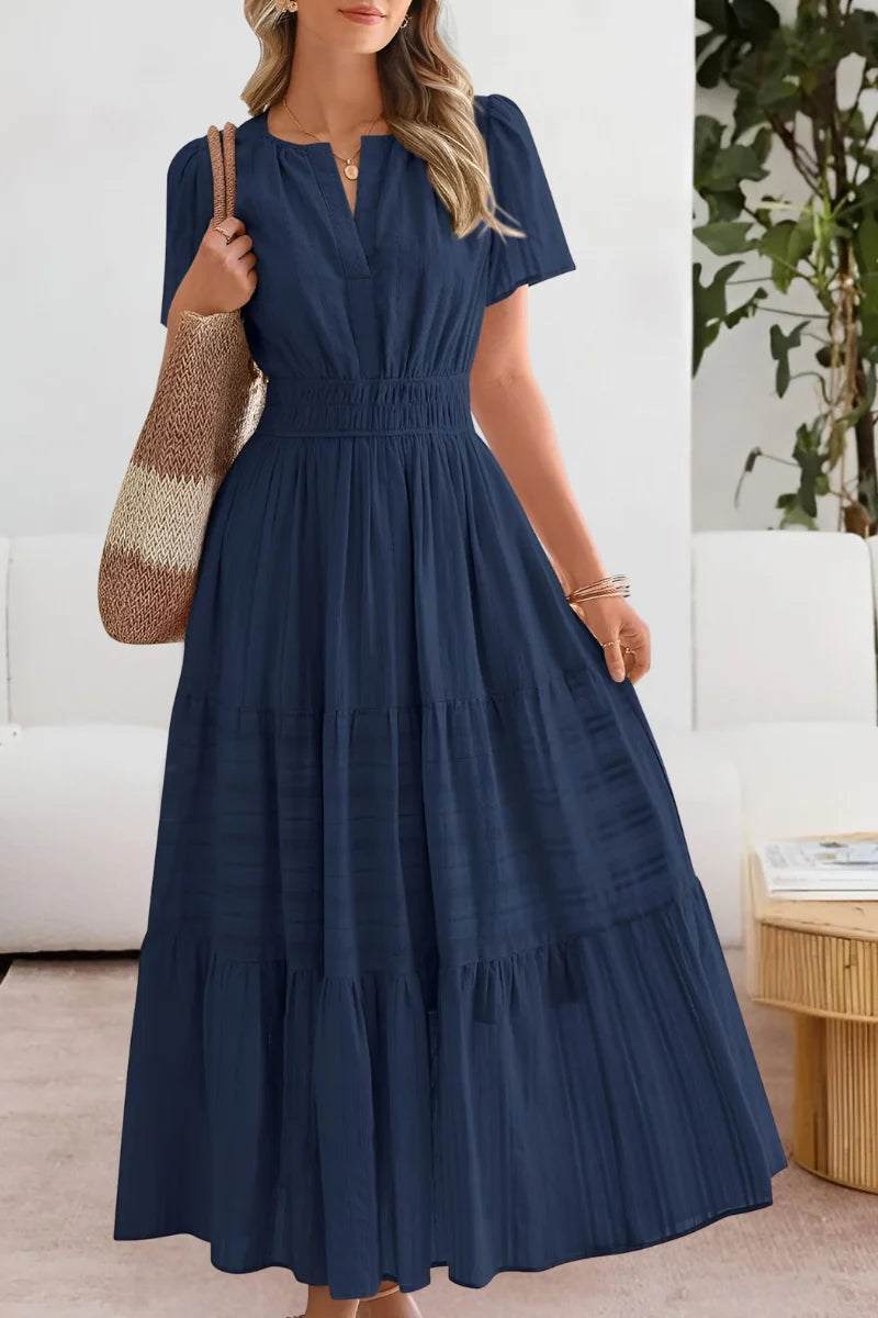 Women's Tiered Flutter-Sleeve Maxi Dress
