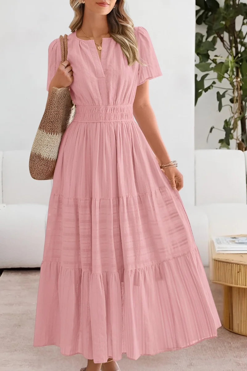 Women's Tiered Flutter-Sleeve Maxi Dress