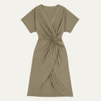 Women's Twist Front Wrap Midi Dress