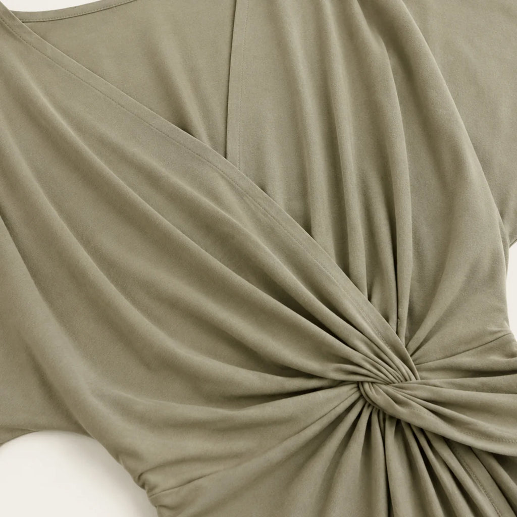 Women's Twist Front Wrap Midi Dress