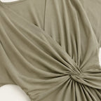 Women's Twist Front Wrap Midi Dress