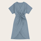 Women's Twist Front Wrap Midi Dress