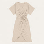 Women's Twist Front Wrap Midi Dress