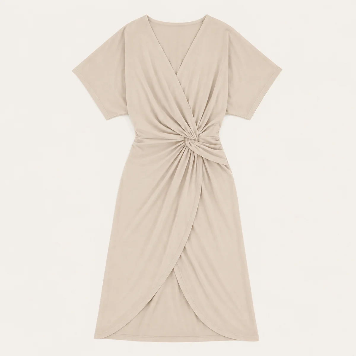 Women's Twist Front Wrap Midi Dress