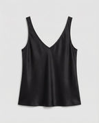 Women's V-Neck Satin Camisole Top with Wide Straps