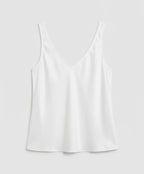 Women's V-Neck Satin Camisole Top with Wide Straps