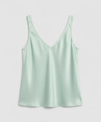 Women's V-Neck Satin Camisole Top with Wide Straps