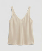 Women's V-Neck Satin Camisole Top with Wide Straps