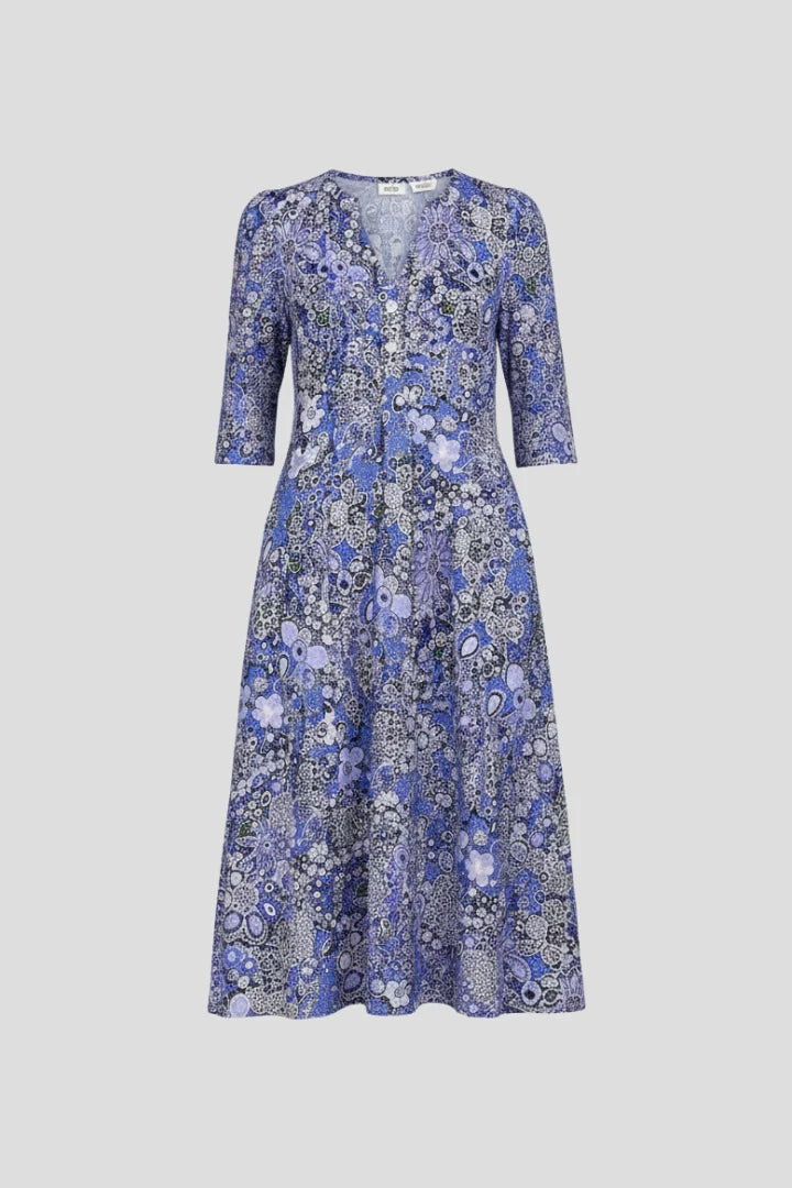 Women's V-Neck Three-Quarter Sleeve Midi Dress