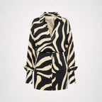 Women's Zebra Print Long Sleeve Mini Dress