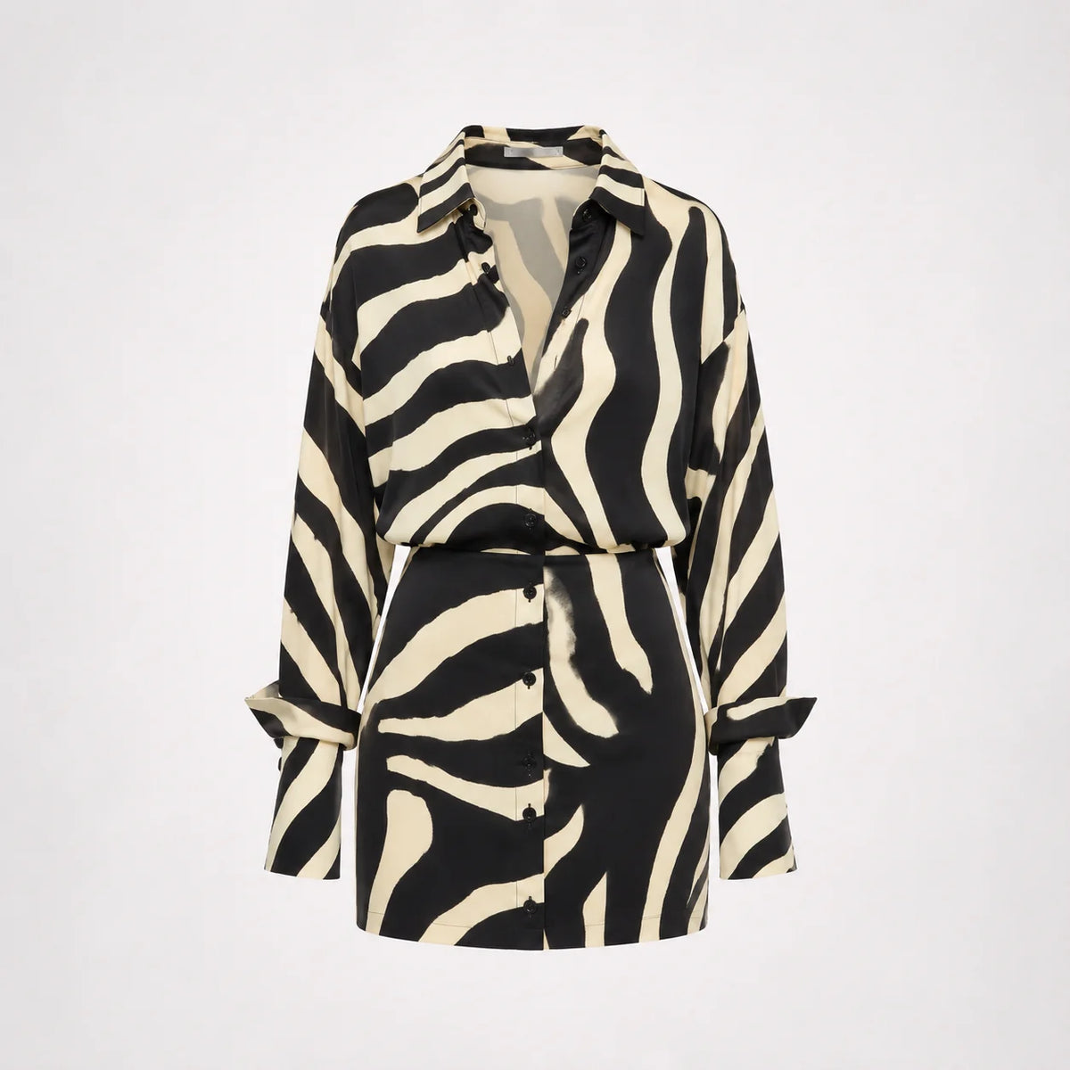 Women's Zebra Print Long Sleeve Mini Dress